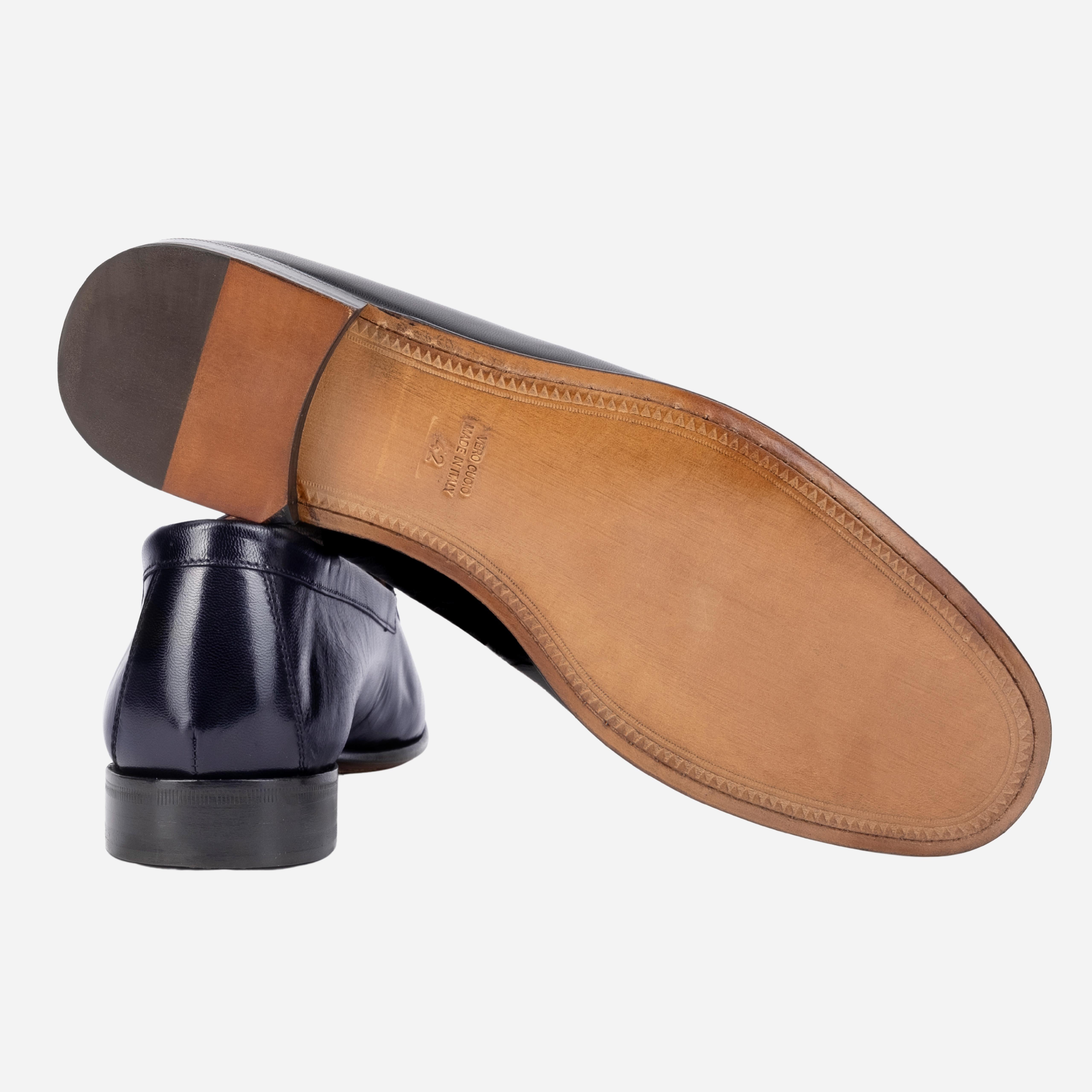 DOMASO  Mocassino Loafer con nappine Blu DOMASO -BLU CALZOLERIA TOSCANA 39 